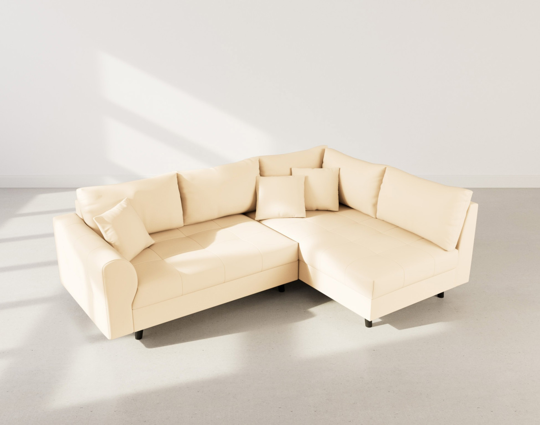 Canapé d'angle droit 4 places en simili Rune