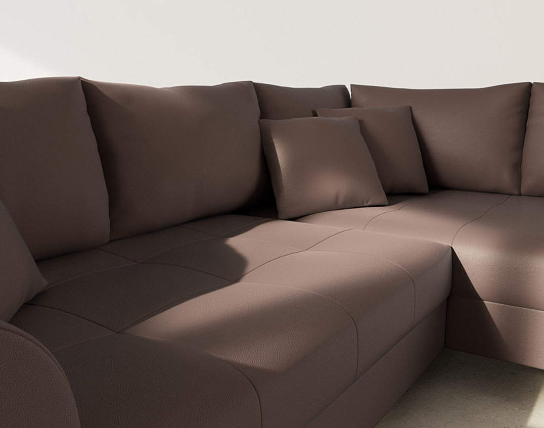 Canapé d'angle droit 4 places en simili Rune