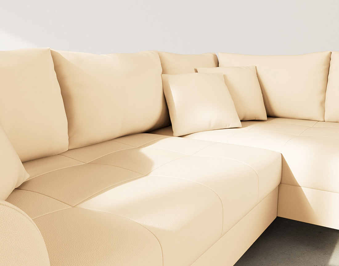 Canapé d'angle droit 4 places en simili Rune