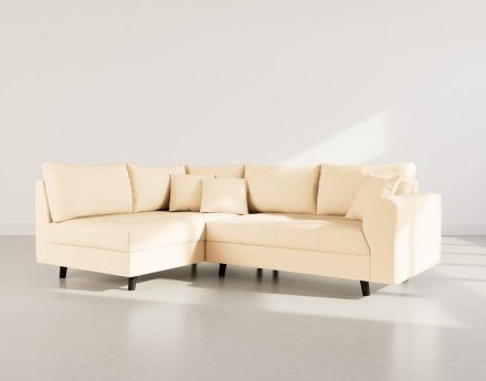 Canapé d'angle gauche 4 places en simili Rune