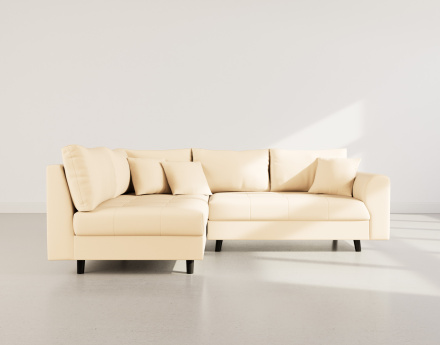 Canapé d'angle gauche 4 places en simili Rune