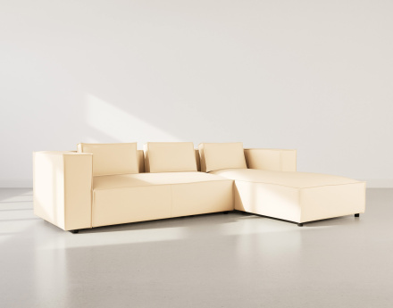 Canapé d'angle droit 4 places en simili Stella