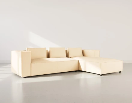 Canapé d'angle droit 4 places en simili Stella