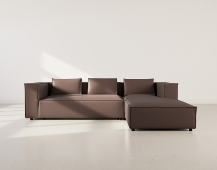 Canapé d'angle droit 4 places en simili Stella