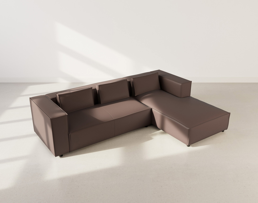 Canapé d'angle droit 4 places en simili Stella