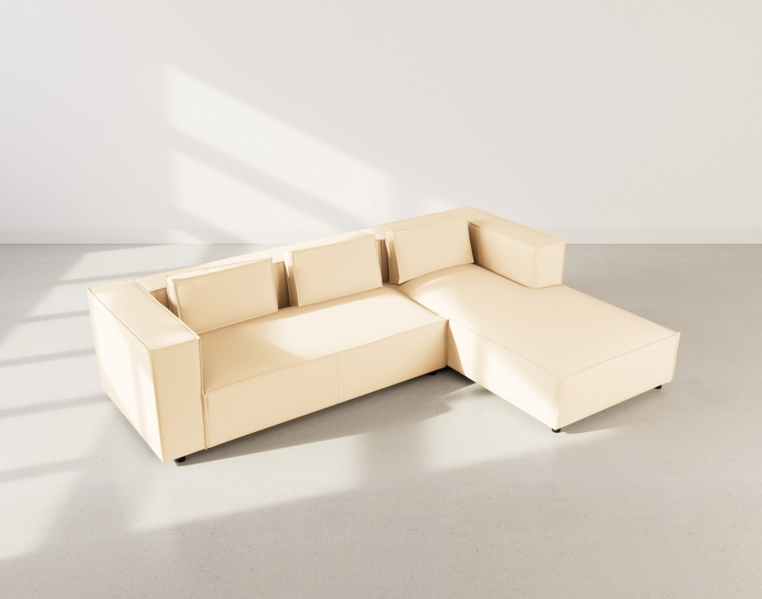 Canapé d'angle droit 4 places en simili Stella