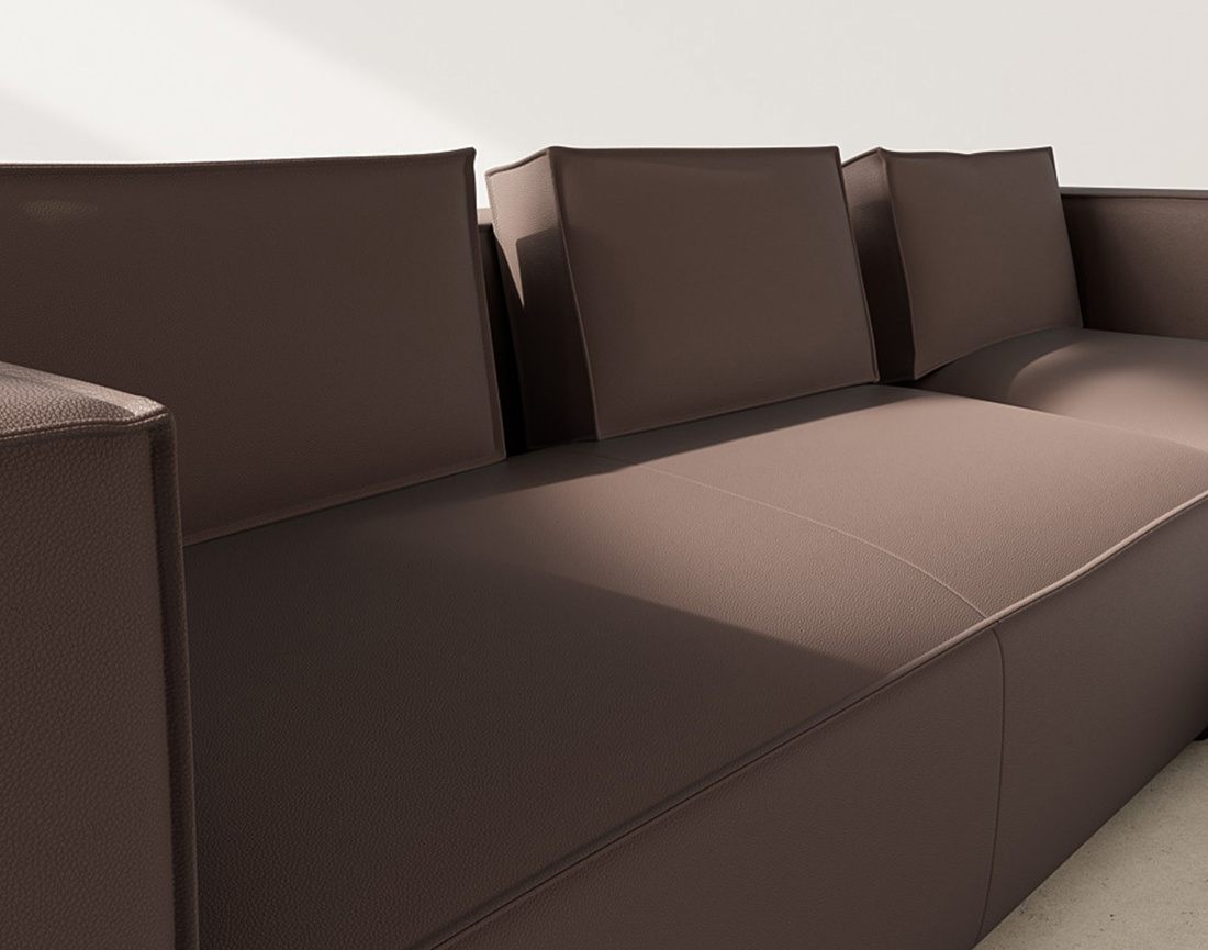 Canapé d'angle droit 4 places en simili Stella