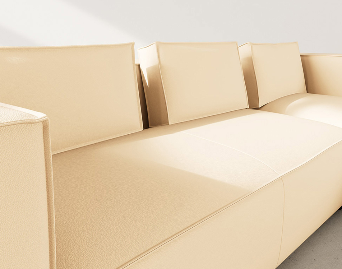 Canapé d'angle droit 4 places en simili Stella