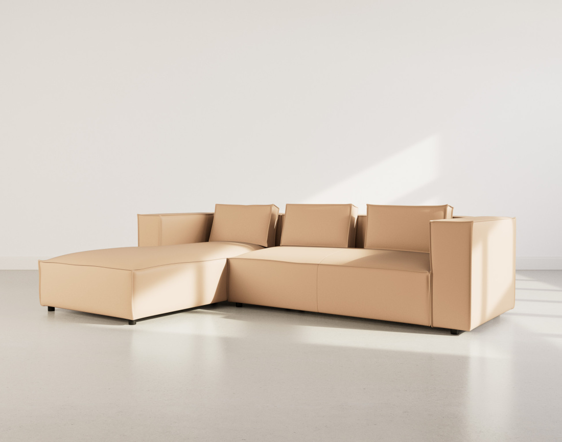 Canapé d'angle gauche 4 places en simili Stella