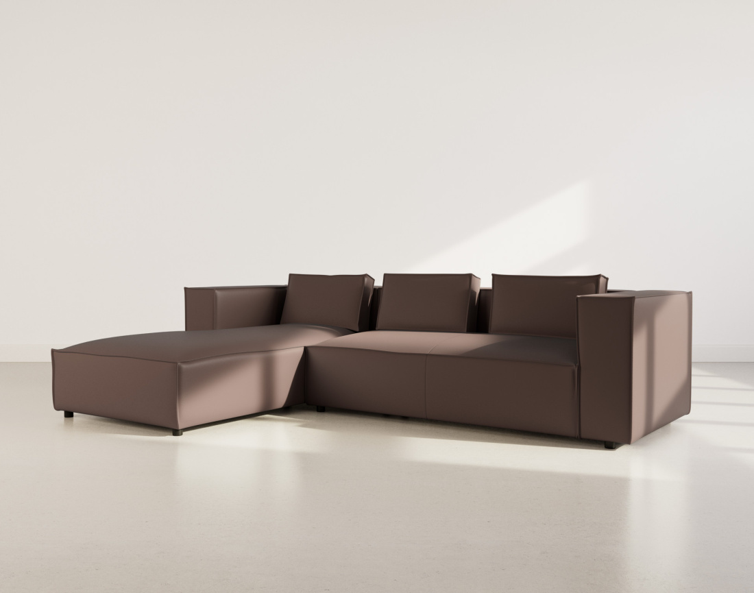 Canapé d'angle gauche 4 places en simili Stella