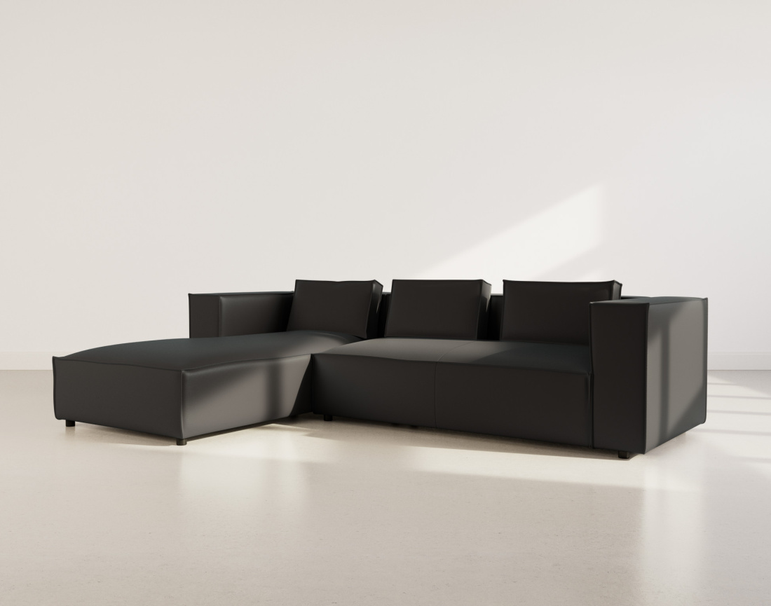 Canapé d'angle gauche 4 places en simili Stella