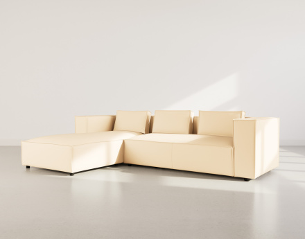 Canapé d'angle gauche 4 places en simili Stella