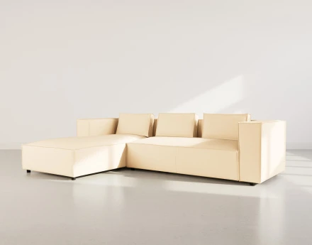 Canapé d'angle gauche 4 places en simili Stella