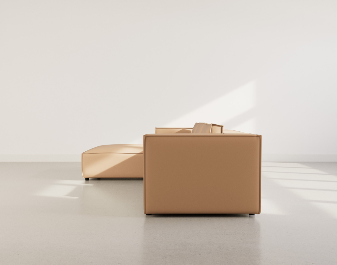 Canapé d'angle gauche 4 places en simili Stella