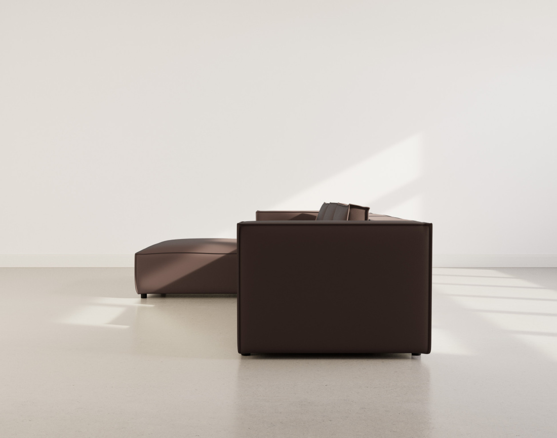 Canapé d'angle gauche 4 places en simili Stella