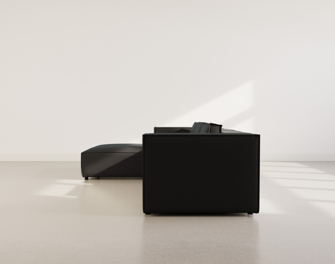 Canapé d'angle gauche 4 places en simili Stella