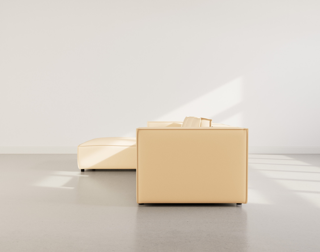 Canapé d'angle gauche 4 places en simili Stella