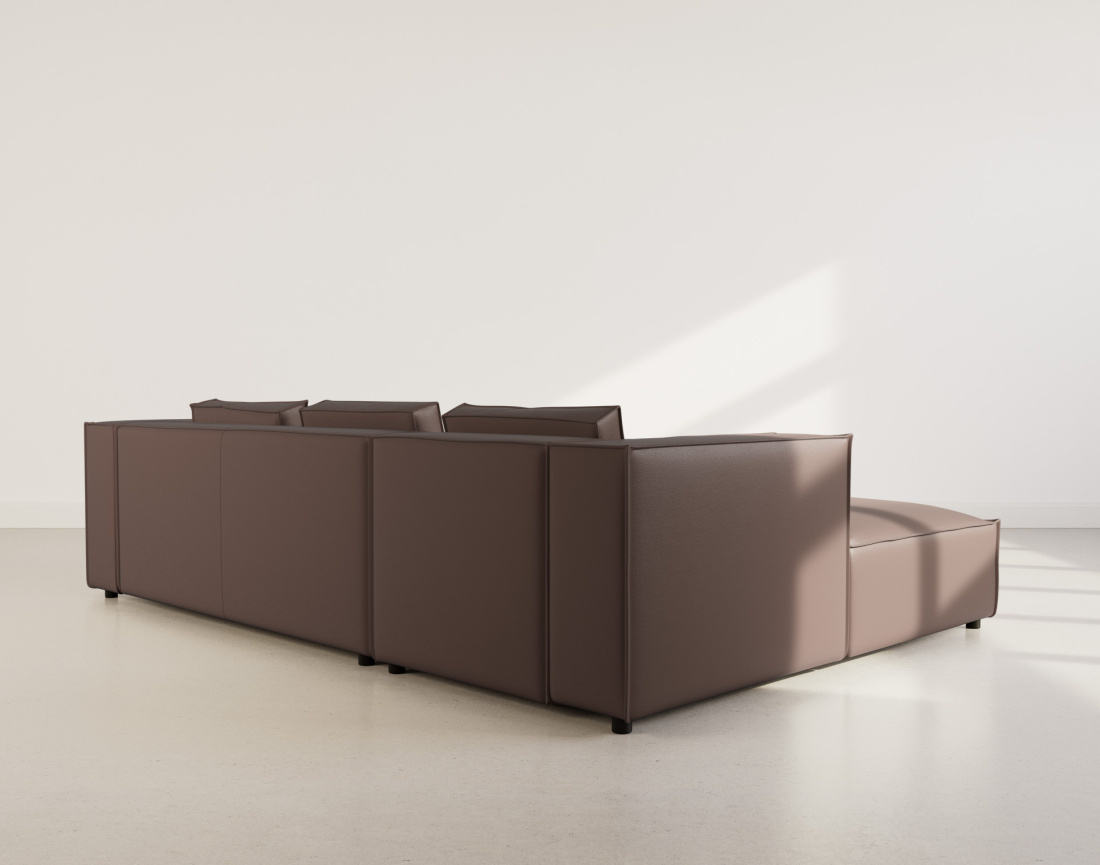 Canapé d'angle gauche 4 places en simili Stella