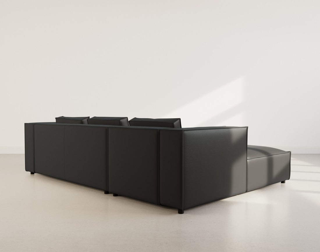 Canapé d'angle gauche 4 places en simili Stella