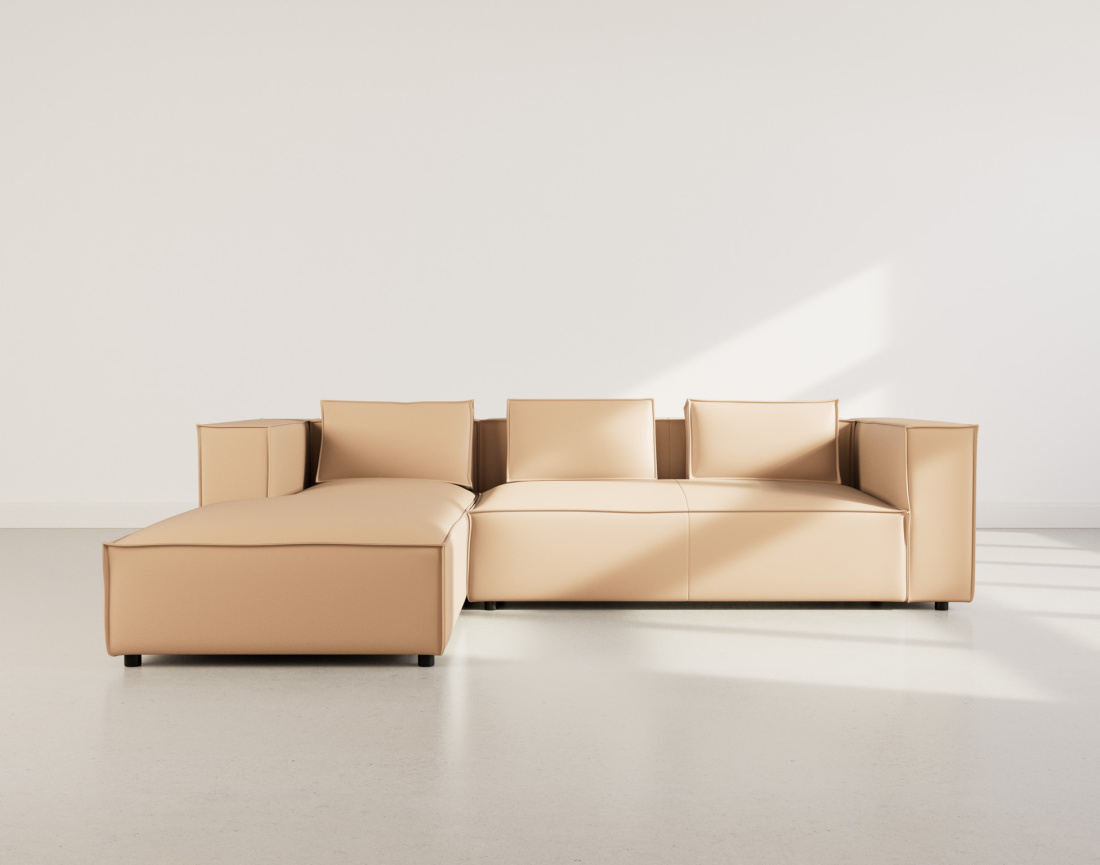 Canapé d'angle gauche 4 places en simili Stella