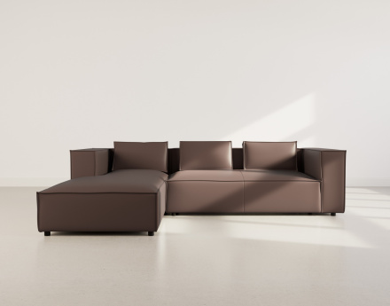 Canapé d'angle gauche 4 places en simili Stella