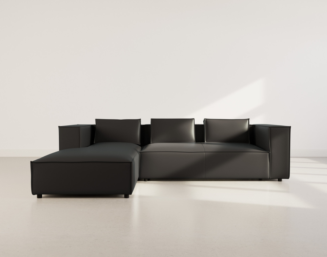 Canapé d'angle gauche 4 places en simili Stella