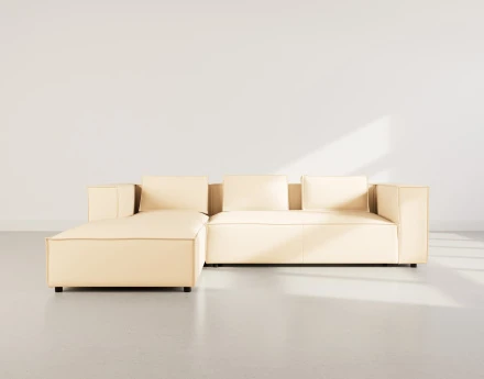 Canapé d'angle gauche 4 places en simili Stella