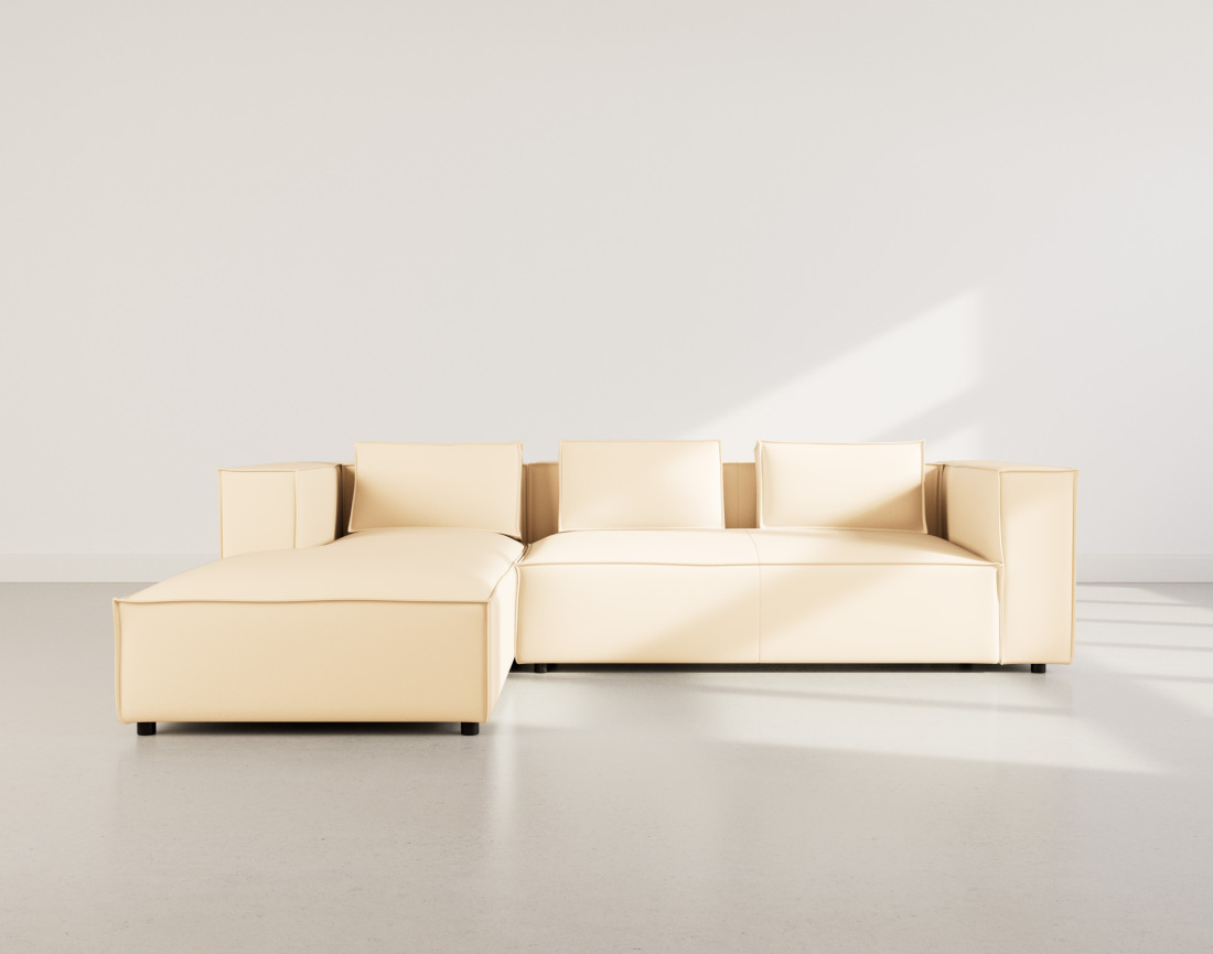 Canapé d'angle gauche 4 places en simili Stella