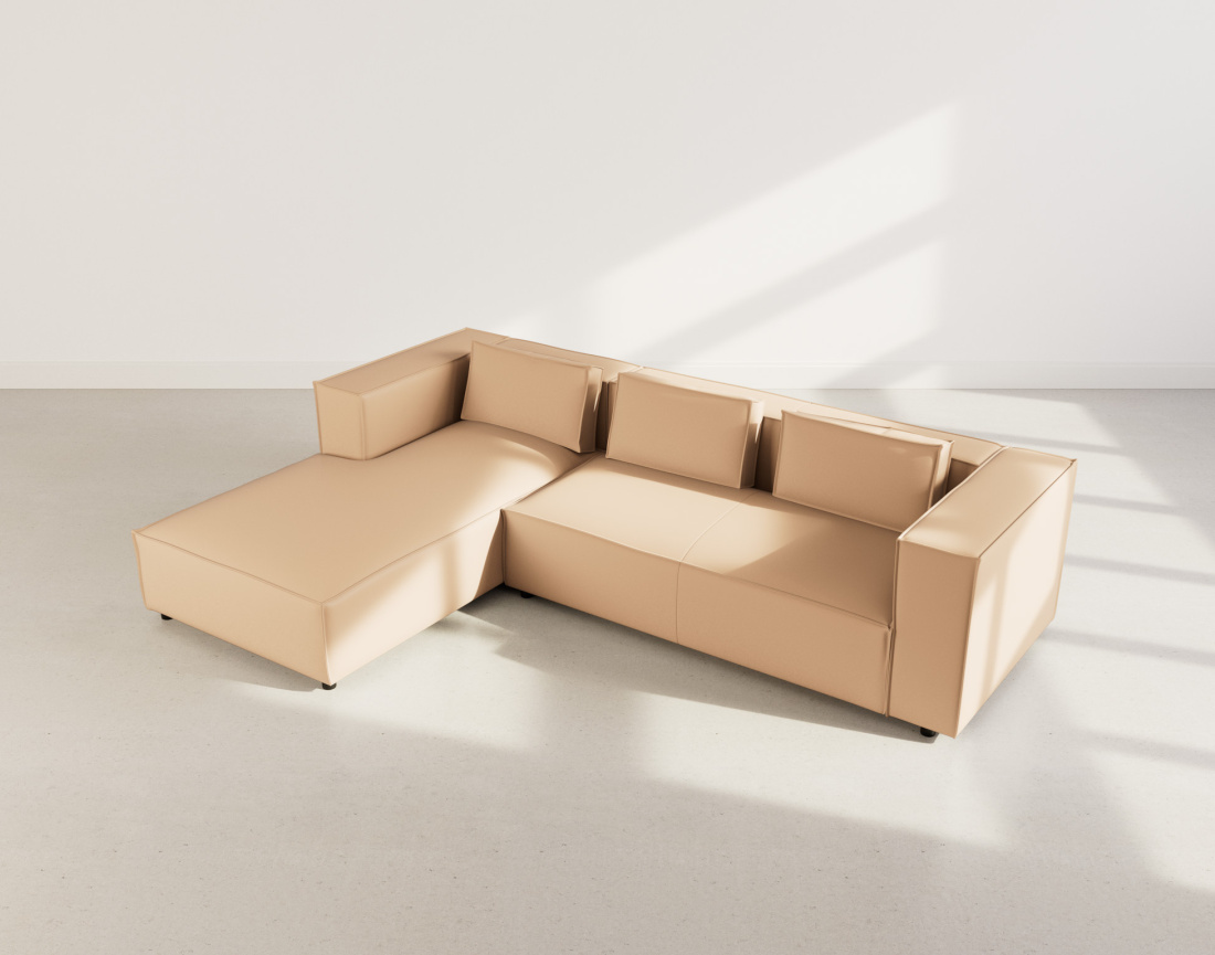 Canapé d'angle gauche 4 places en simili Stella