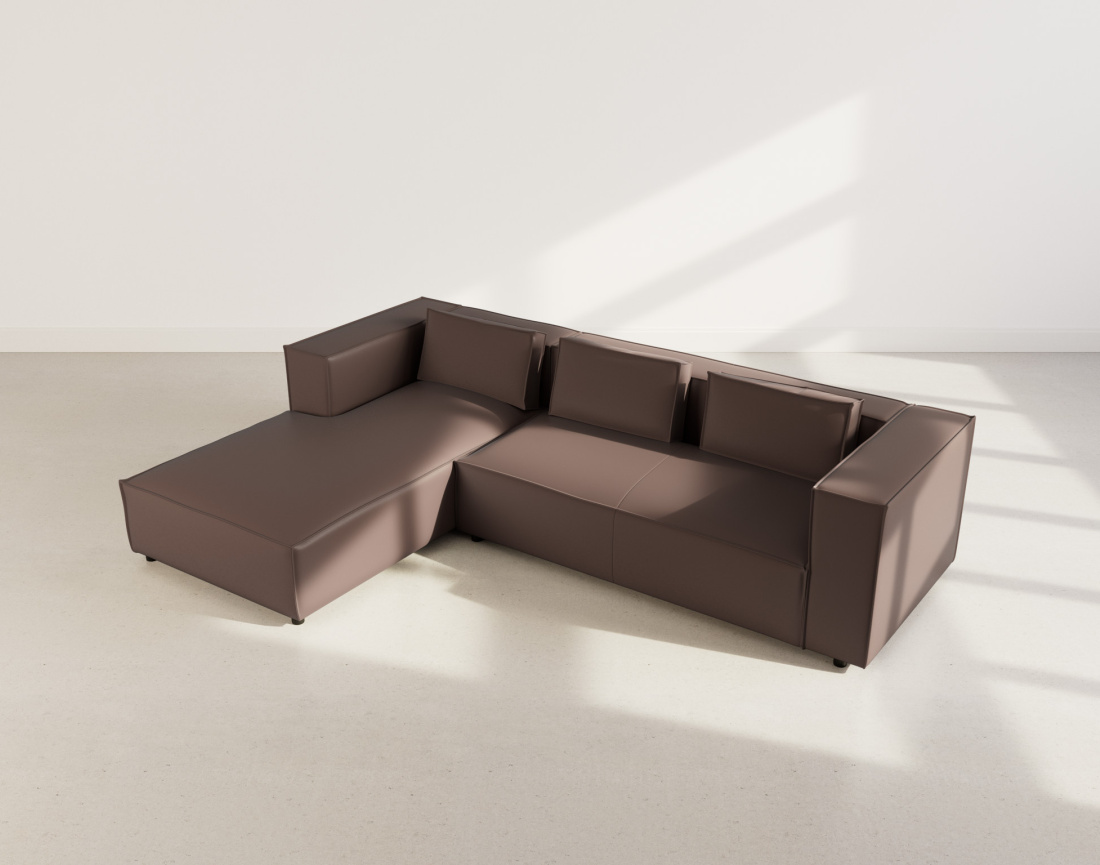 Canapé d'angle gauche 4 places en simili Stella