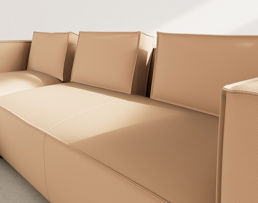 Canapé d'angle gauche 4 places en simili Stella