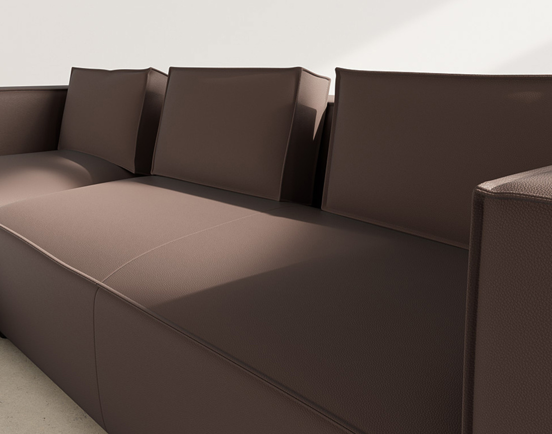 Canapé d'angle gauche 4 places en simili Stella