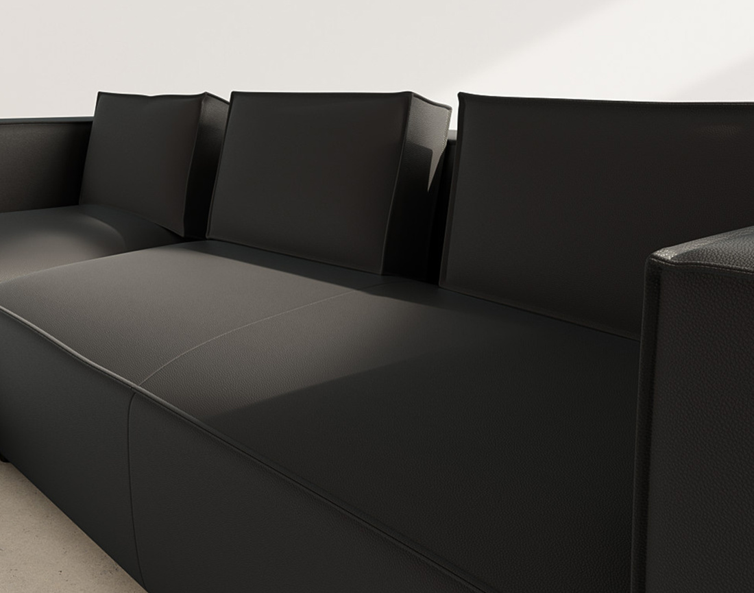 Canapé d'angle gauche 4 places en simili Stella