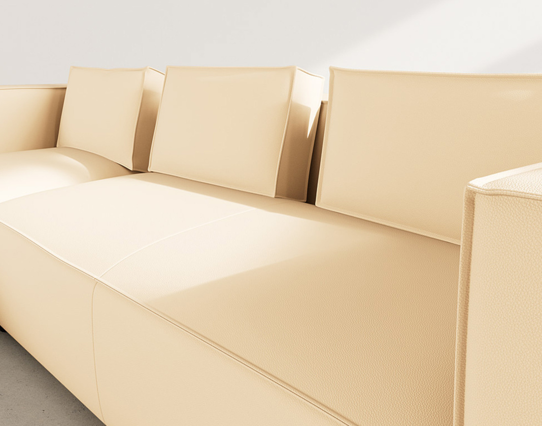 Canapé d'angle gauche 4 places en simili Stella