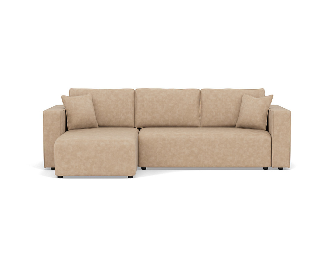 Canapé d'angle réversible 4 places convertible avec coffre en simili Topaze