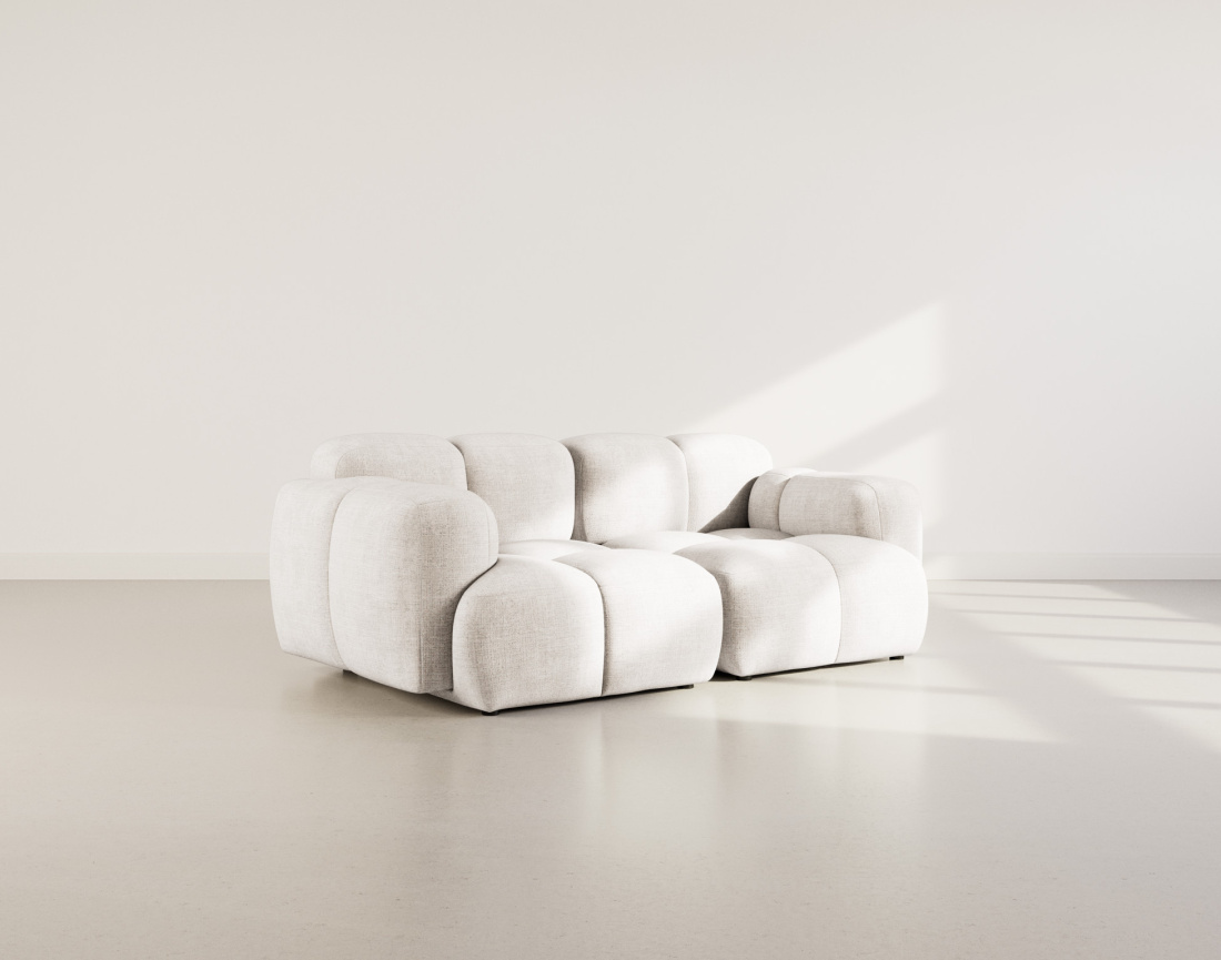 Canapé modulable 2 places en velours texturé Grace