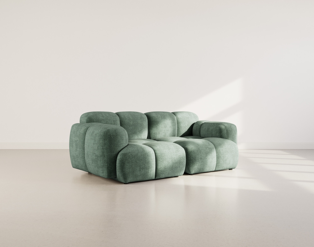 Canapé modulable 2 places en velours texturé Grace