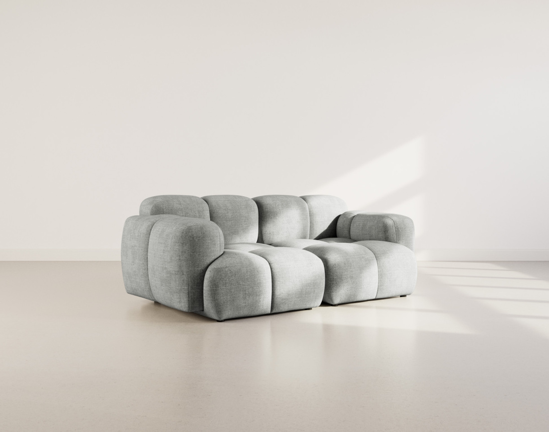 Canapé modulable 2 places en velours texturé Grace