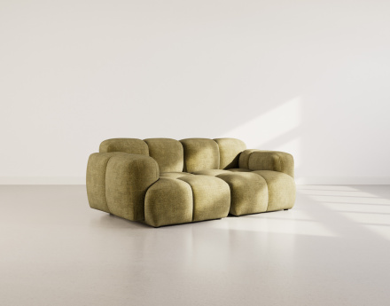 Canapé modulable 2 places en velours texturé Grace