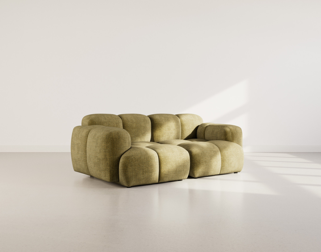 Canapé modulable 2 places en velours texturé Grace