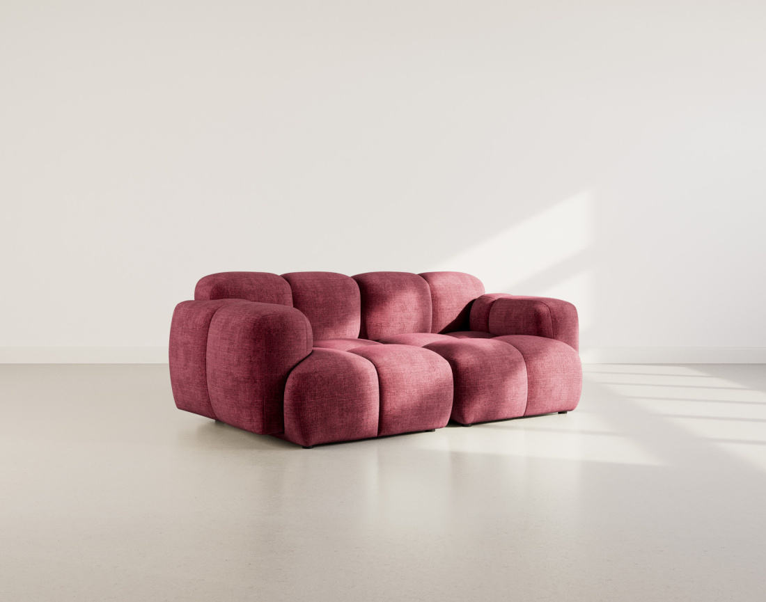 Canapé modulable 2 places en velours texturé Grace