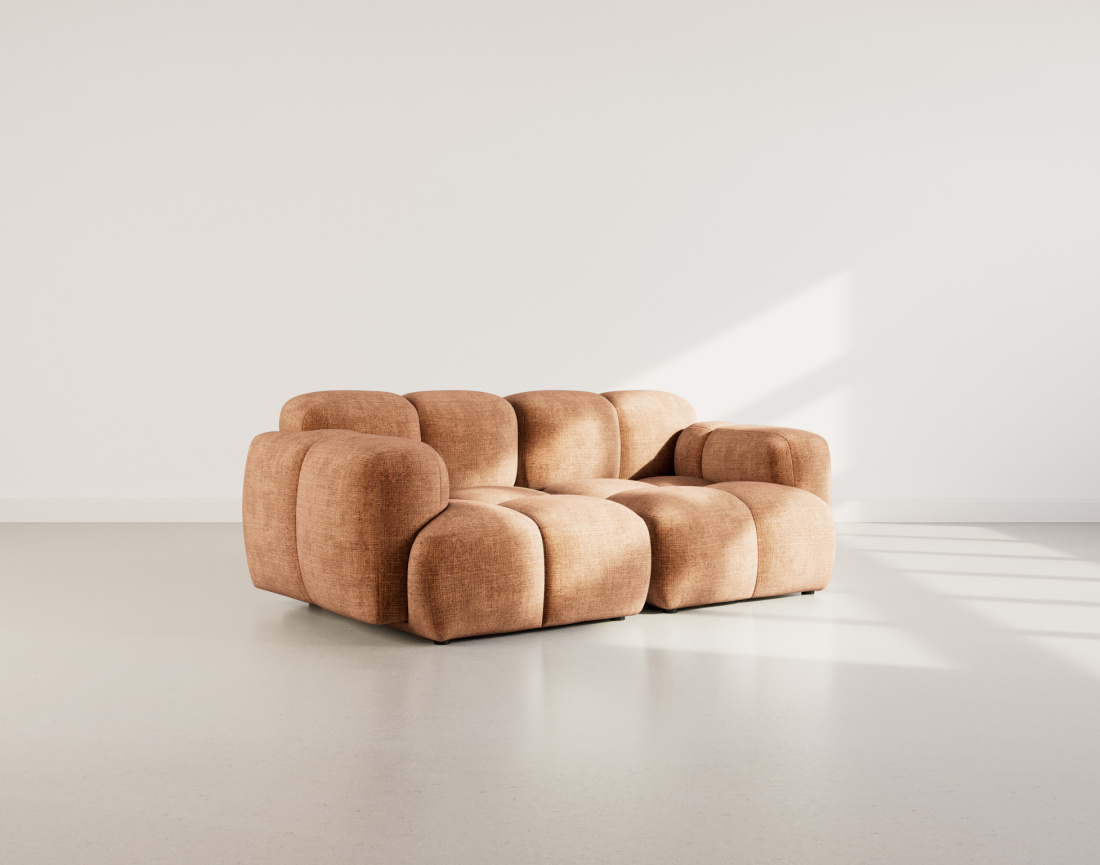 Canapé modulable 2 places en velours texturé Grace