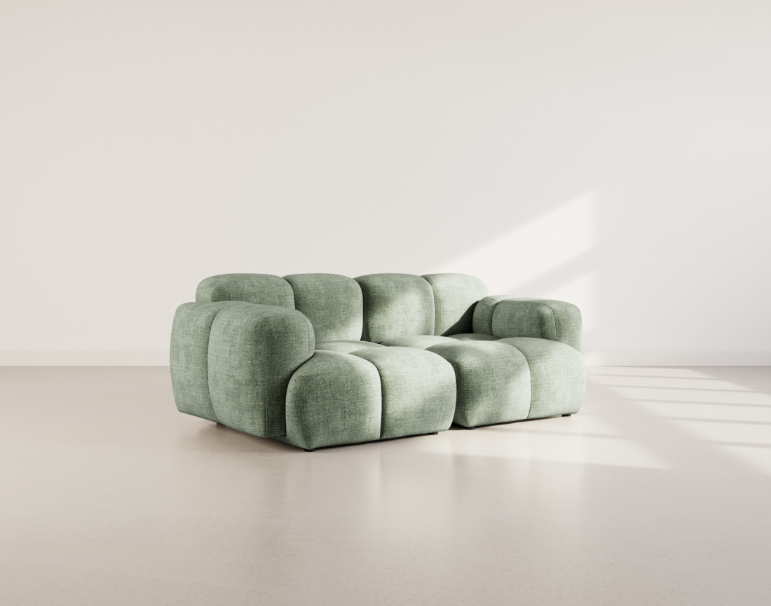 Canapé modulable 2 places en velours texturé Grace