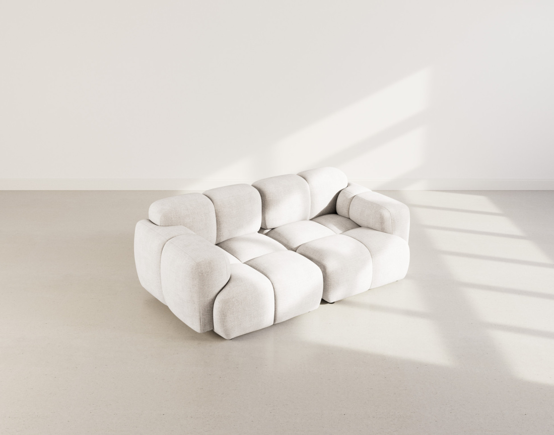 Canapé modulable 2 places en velours texturé Grace