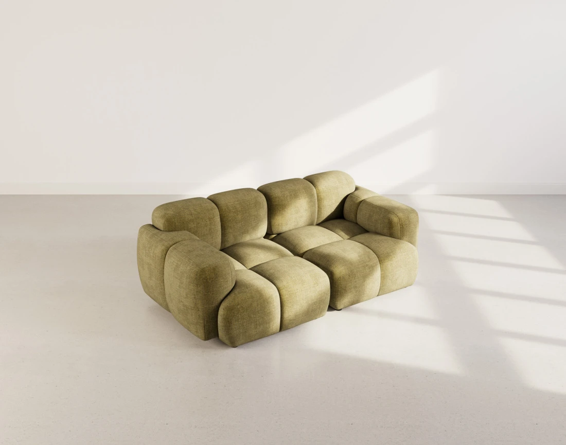 Canapé modulable 2 places en velours texturé Grace