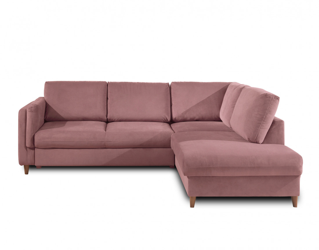 Canapé d'angle droit convertible 5 places en velours Brooke Canapé d'angle droit convertible 5 places en velours Brooke