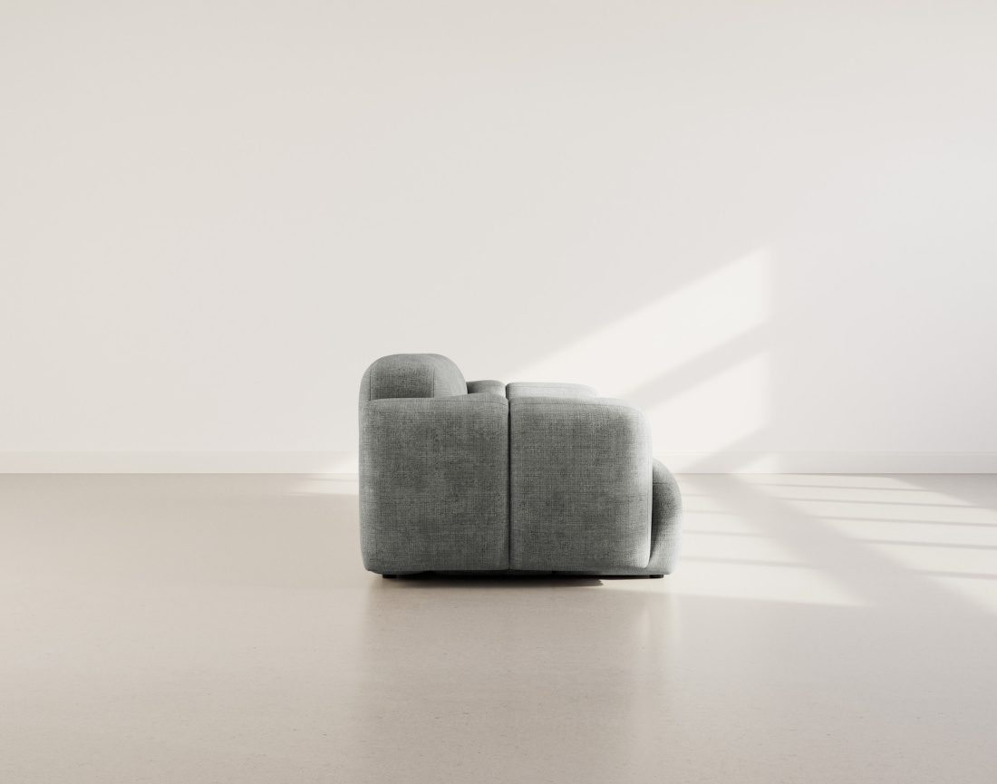 Canapé modulable 2 places en velours texturé Grace