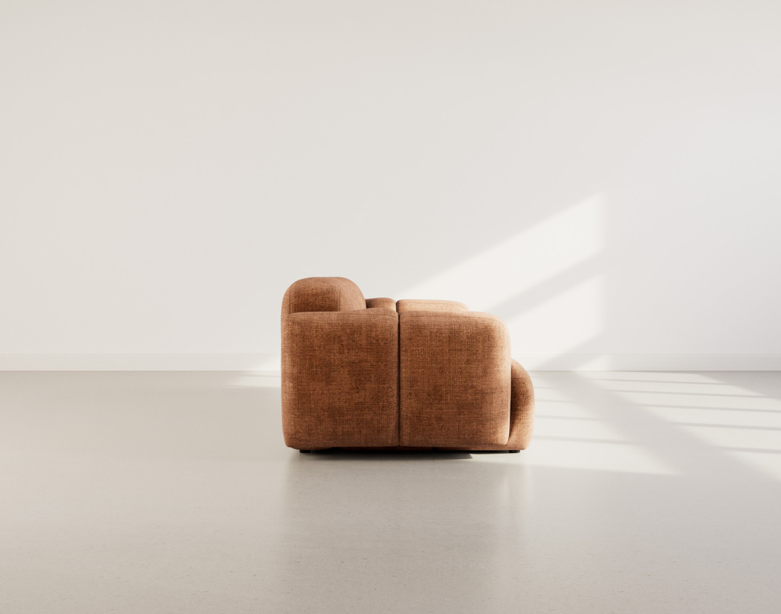 Canapé modulable 2 places en velours texturé Grace