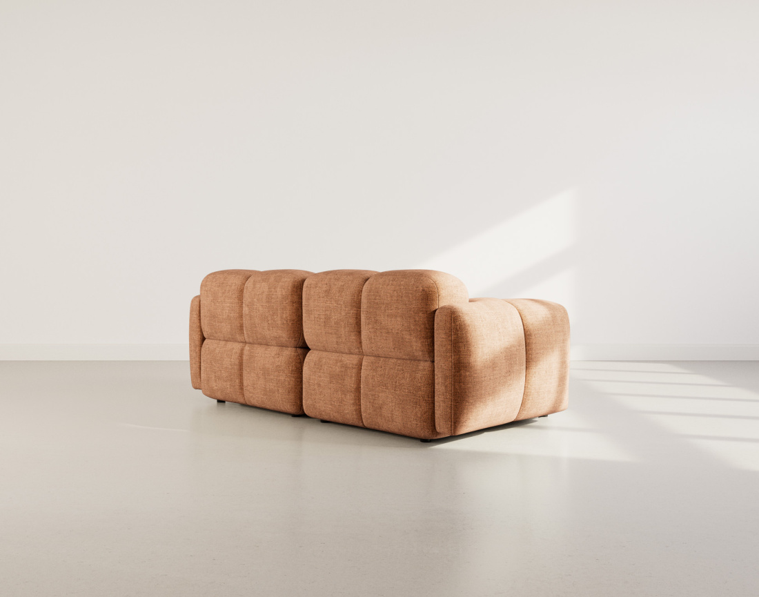 Canapé modulable 2 places en velours texturé Grace