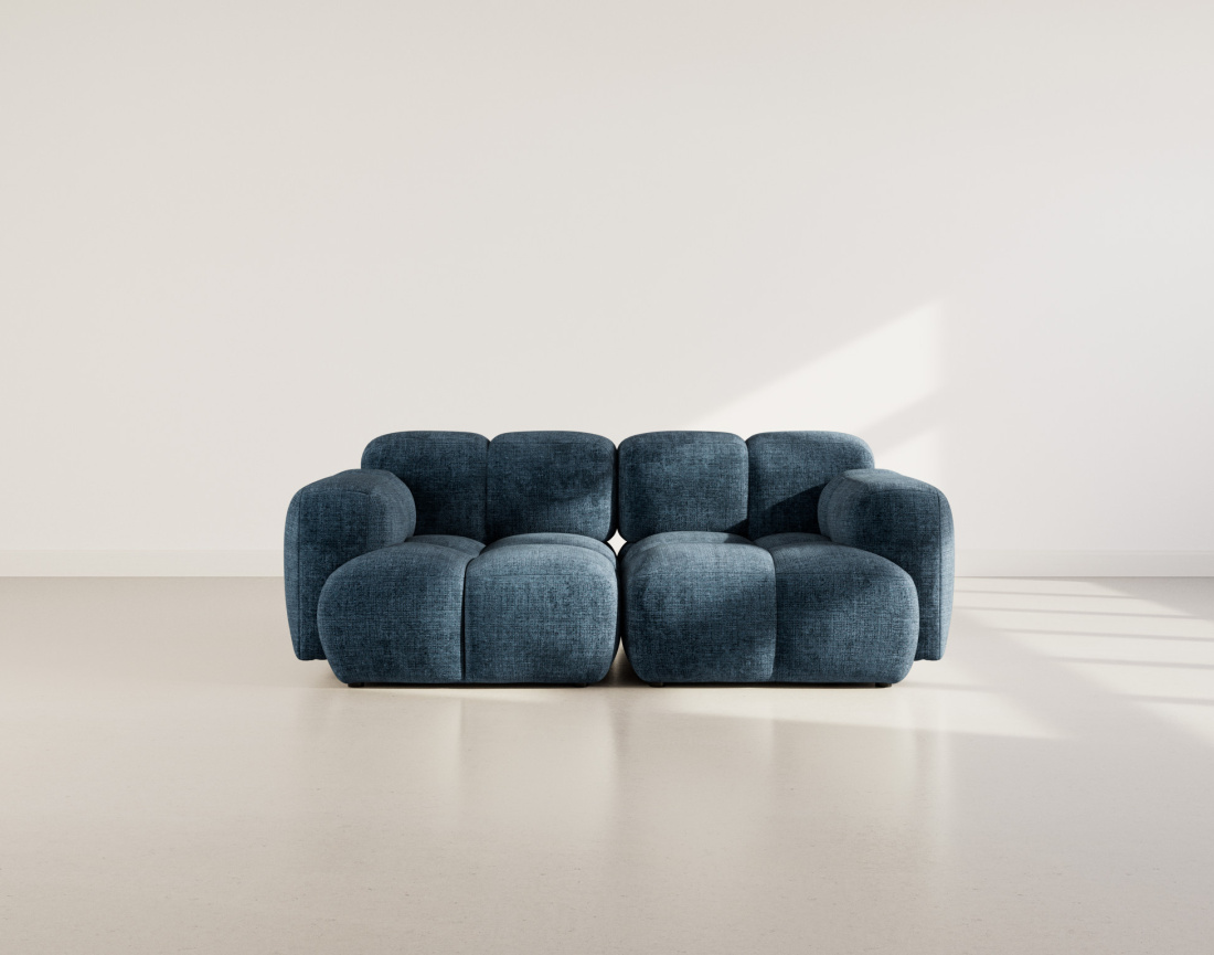 Canapé modulable 2 places en velours texturé Grace